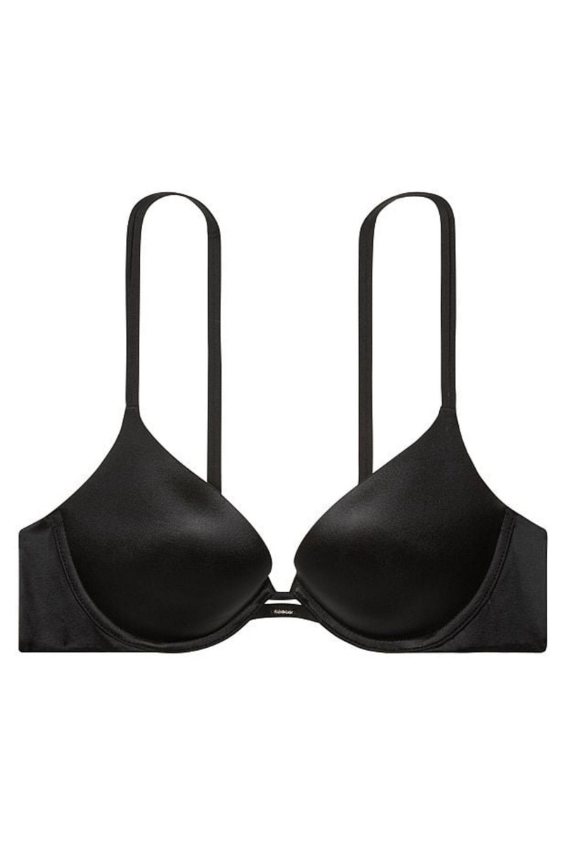 Black Victoria's Secret Very Sexy Smooth Plunge Push Up Bra | 7409SEWJD