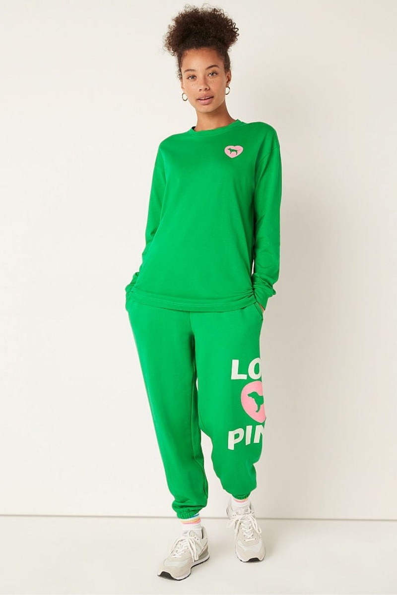 Bloom Green Victoria's Secret Long Sleeve T-Shirt | 2017LKAEO