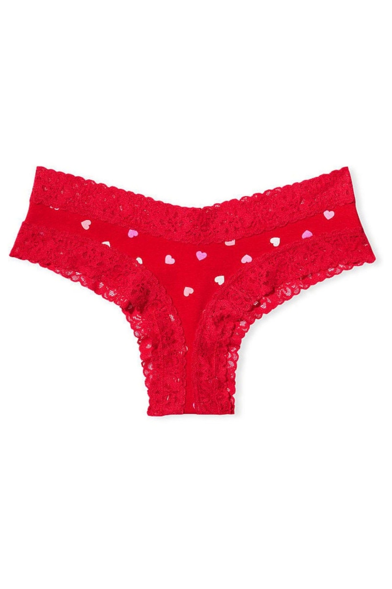 Blue Marble Victoria's Secret Stretch Cotton Lace Waist Cotton Cheeky Knickers | 8076SIURG