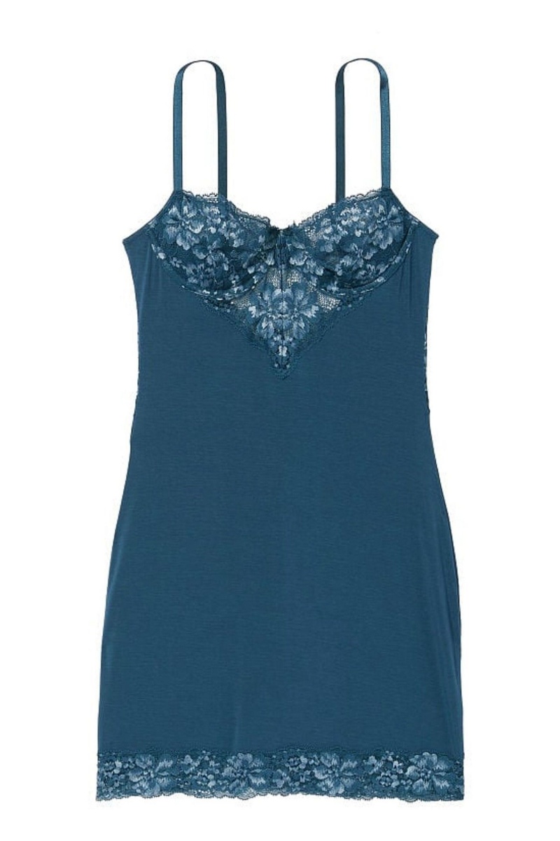 Blue Midnight Sea Victoria's Secret Modal Slip Dress | 3271NYESV