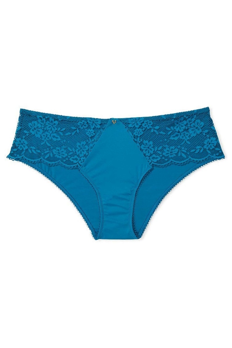 Blue Sapphire Victoria's Secret Love Cloud Lace Trim Hipster Knickers | 8351LGHKS