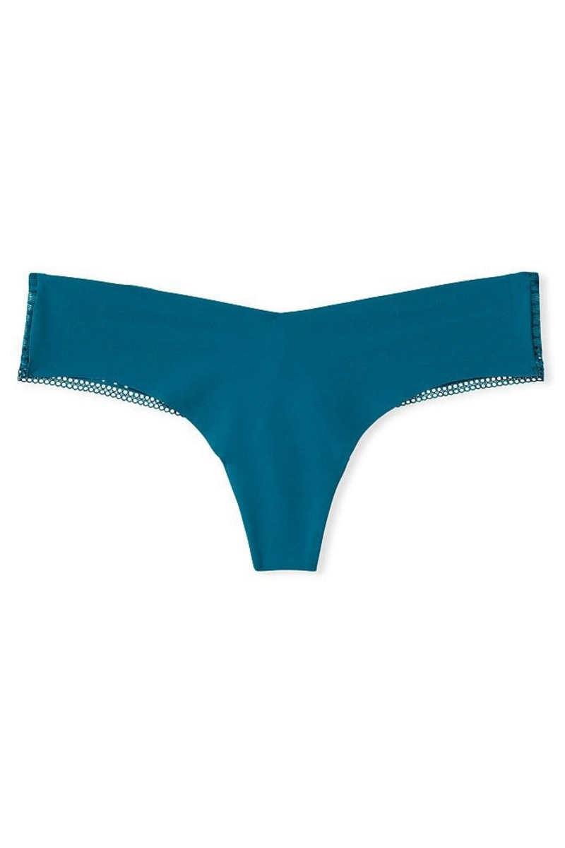 Blue Sapphire Victoria's Secret Sexy Illusions by Victorias Secret Lace No Show Thong Knickers | 6039BEAPM