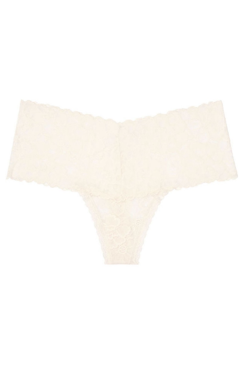 Blush Pink Victoria's Secret The Lacie Lace Wide Band Thong Panty | 7432AXRLW