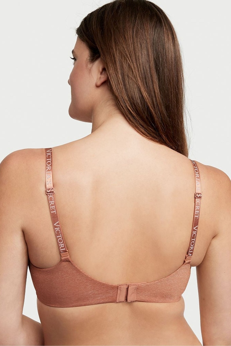 Brilliant Blush Nude Victoria's Secret The T-Shirt Logo Strap Bra | 5783YQCMJ