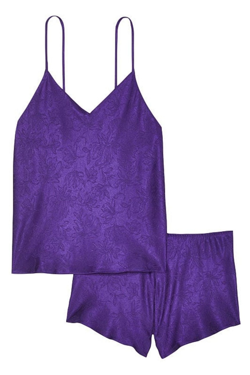 Brilliant Purple Victoria's Secret Draped Back Satin Cami Set | 1063OFGHT