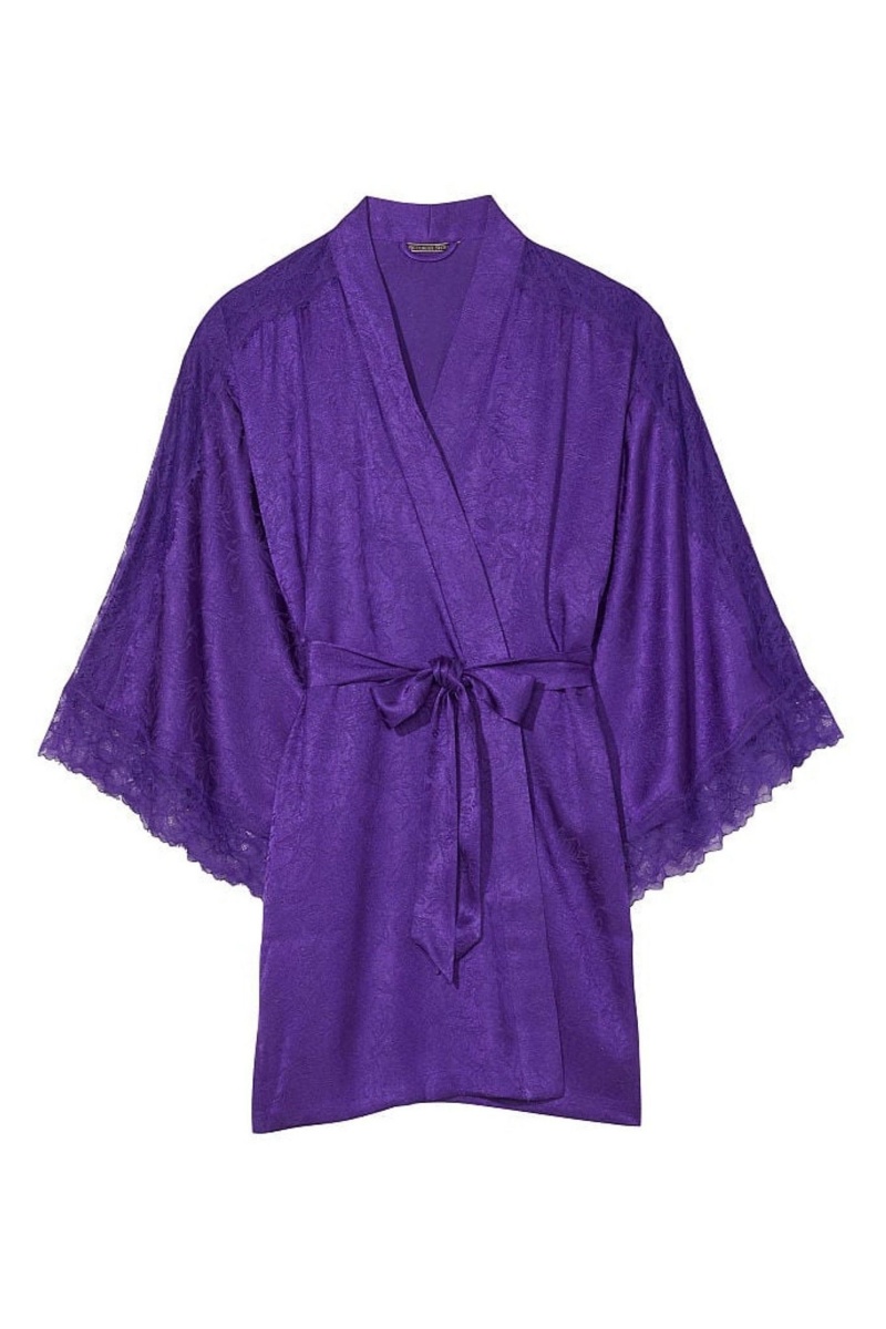 Brilliant Purple Victoria's Secret Lace Inset Robe | 1895UFKNH