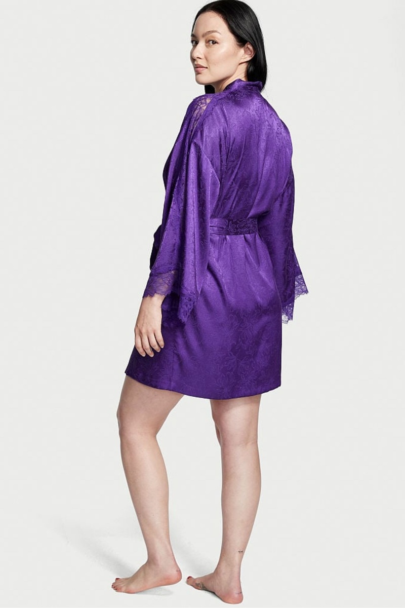 Brilliant Purple Victoria's Secret Lace Inset Robe | 9041KROBG