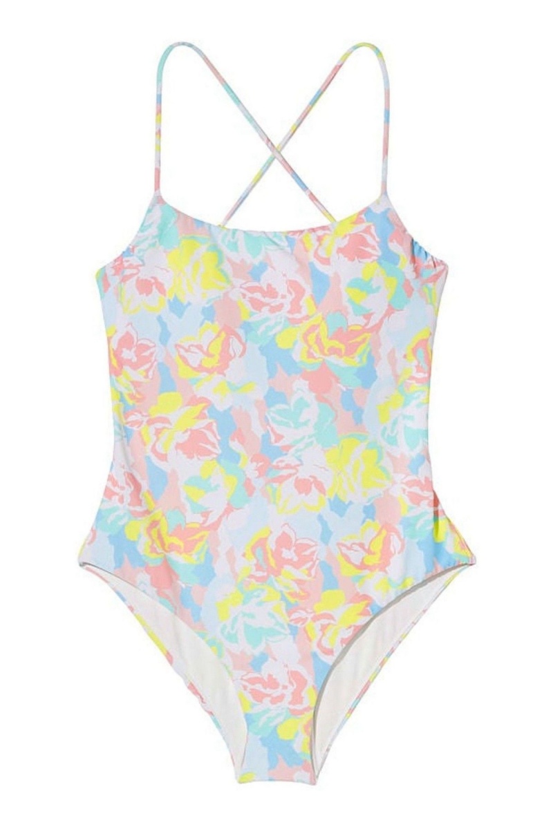 Camo Floral Blue Victoria's Secret Scoop Swimsuit | 7234LJIDT