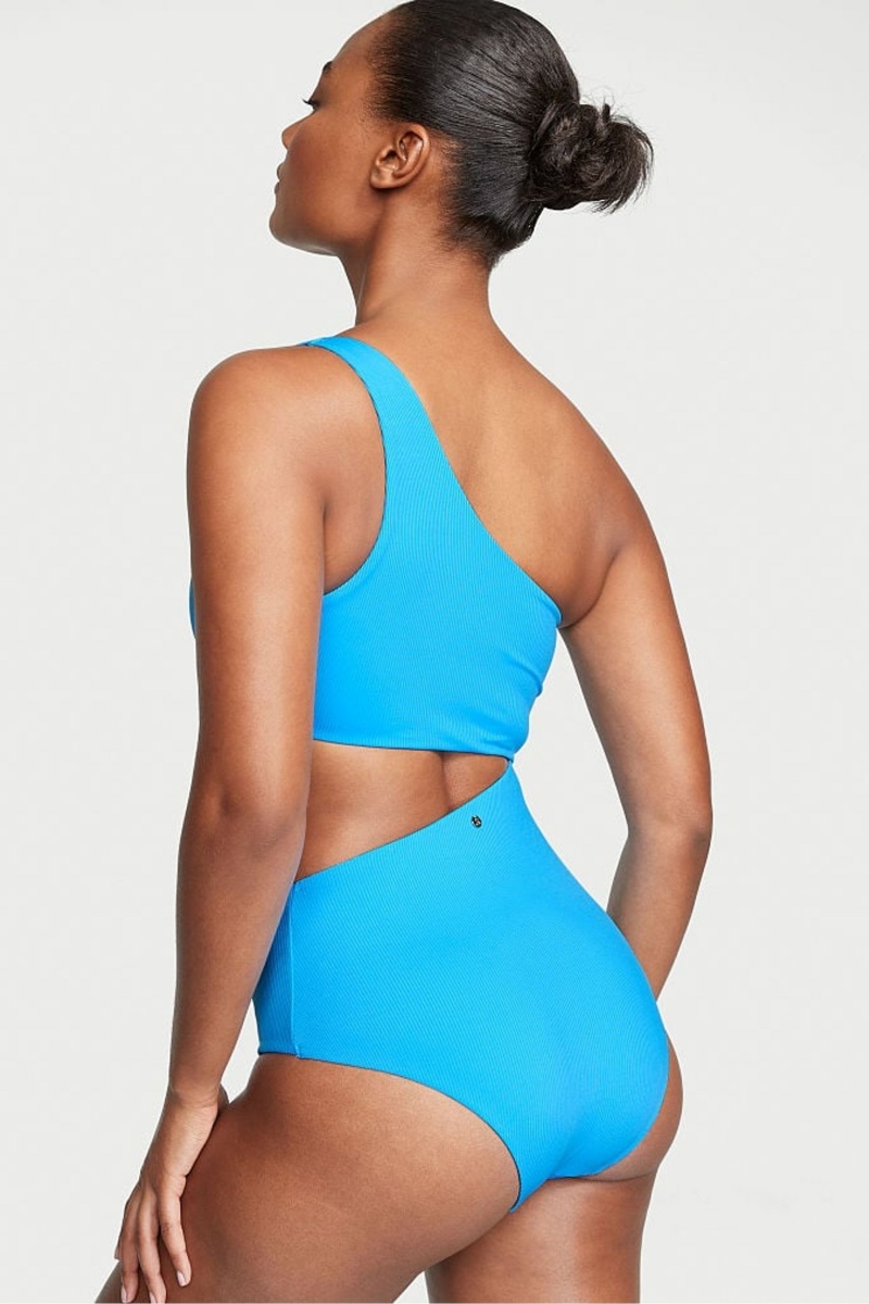 Capri Blue Victoria's Secret One Shoulder Swimsuit | 3087RBWQK