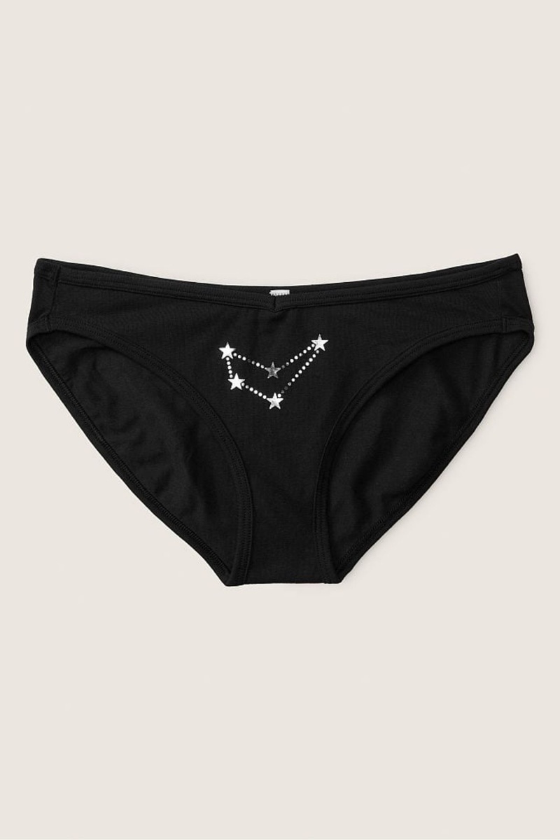 Capricorn Black Victoria\'s Secret Stretch Cotton Astrology Cotton Bikini Knickers | 7495OGUIT