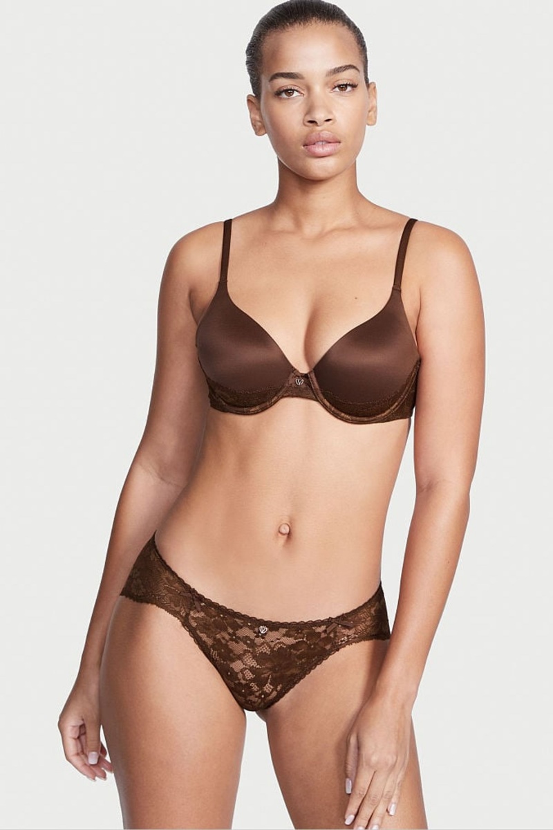 Caramel Kiss Brown Victoria's Secret Body by Victoria Smooth Lightly Lined Full Cup Bra | 9584YSROB