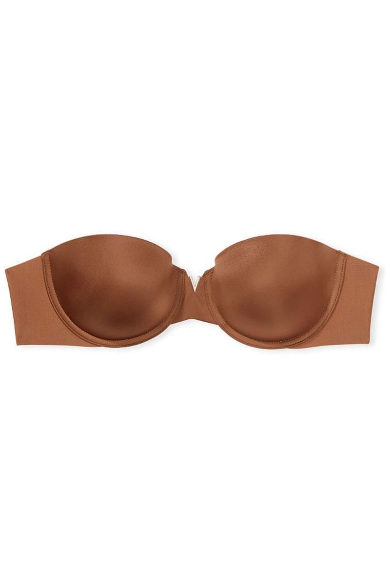 Caramel Kiss Brown Victoria's Secret Wear Everywhere Smooth Multiway Strapless Push Up Bra | 5403YAIPH