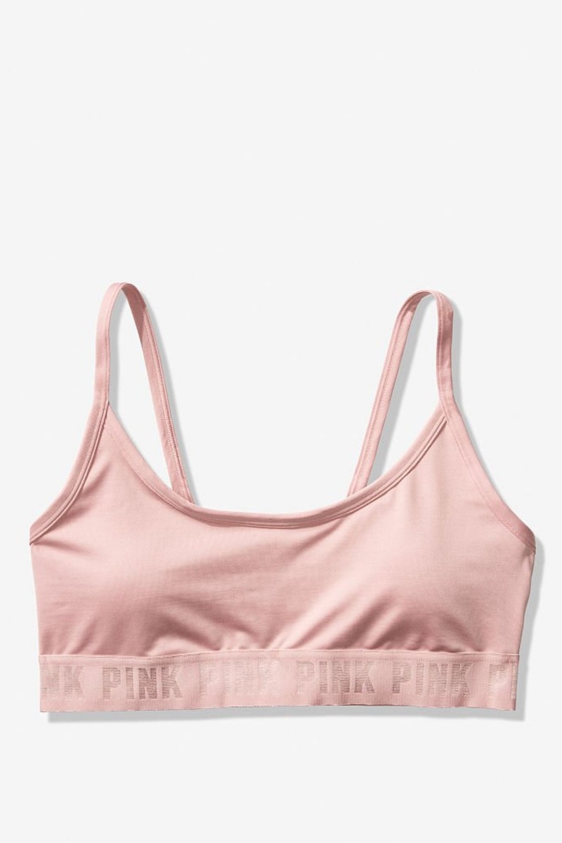 Chalk Rose Victoria's Secret Ultimate Scoop Lightly Lined Sports Bra | 8023QBZKN