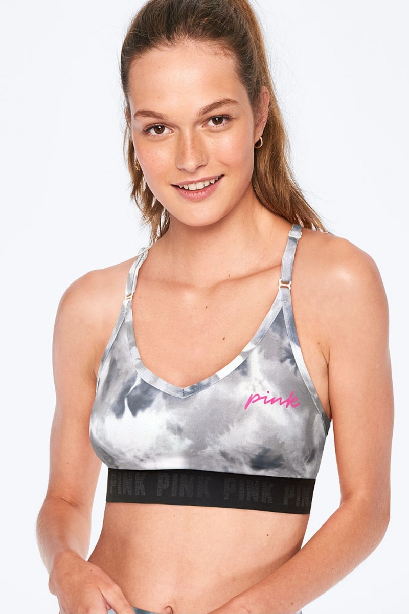 Chalk Rose Victoria\'s Secret Ultimate Scoop Lightly Lined Sports Bra | 0284WKQIF