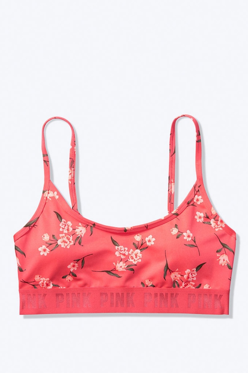 Chalk Rose Victoria's Secret Ultimate Scoop Lightly Lined Sports Bra | 3509OXMLI