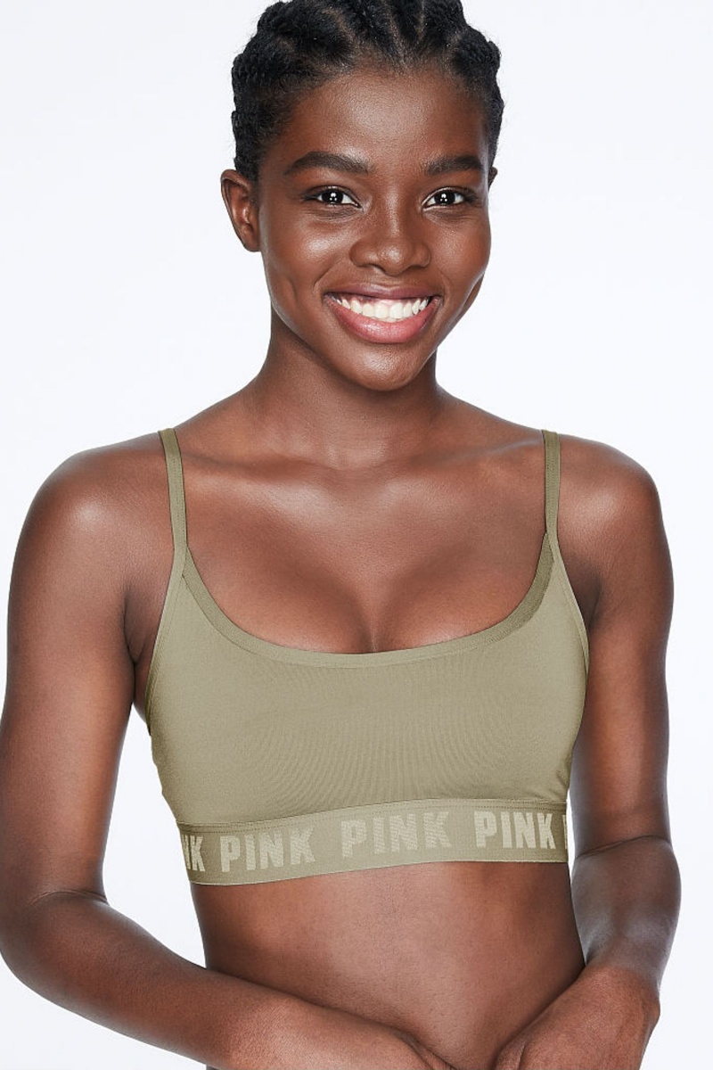 Chalk Rose Victoria's Secret Ultimate Scoop Lightly Lined Sports Bra | 5347IPBOR