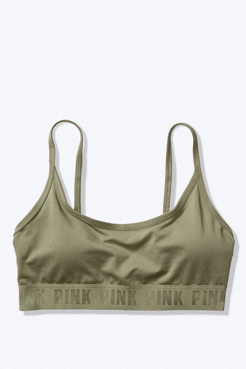 Chalk Rose Victoria\'s Secret Ultimate Scoop Lightly Lined Sports Bra | 5347IPBOR