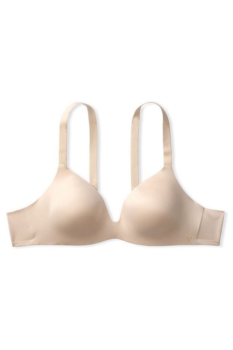 Champagne Nude Victoria's Secret Bare Smooth Lightly Lined Plunge Non Wired Bra | 9074GLKFQ