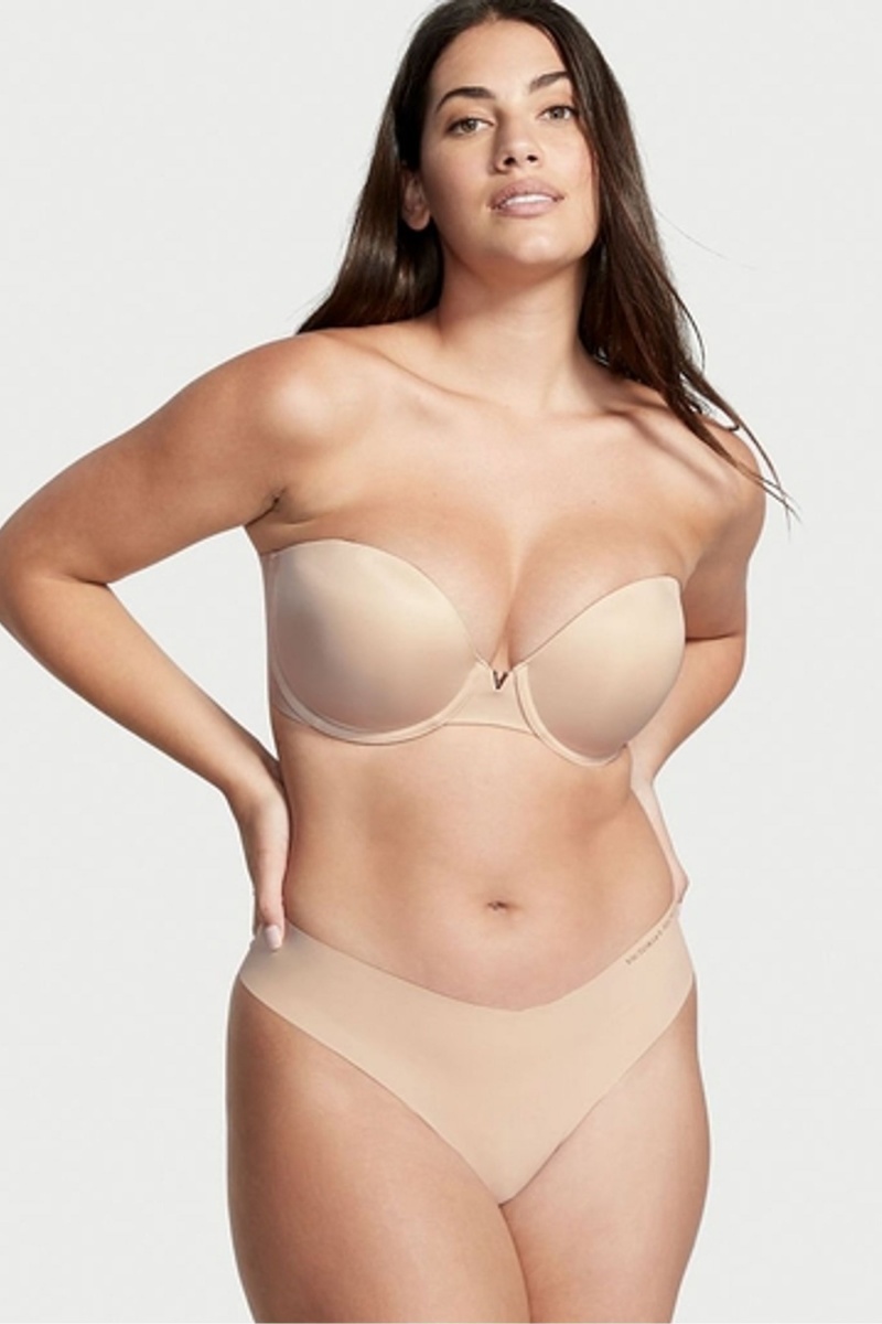 Champagne Nude Victoria's Secret Sexy Illusions by Victorias Secret Smooth Multiway Strapless Push Up Bra | 3872WQZAS