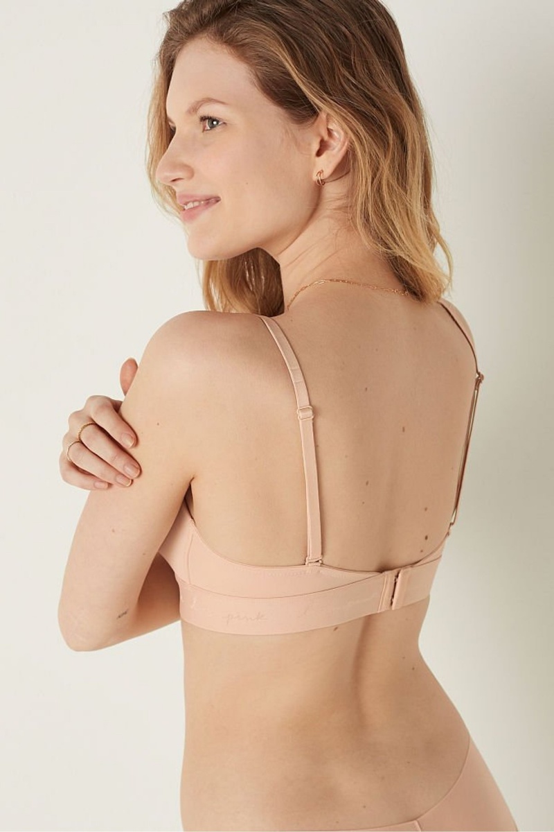 Champagne Nude Victoria's Secret Wear Everywhere Smooth Lightly Lined Non Wired T-Shirt Bra | 8503LFZJX