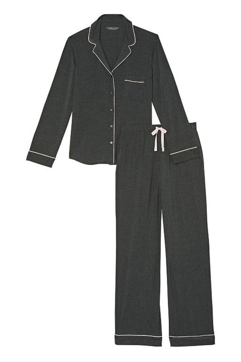 Charcoal Grey Victoria's Secret Modal Long Pyjamas | 2167DQUOH