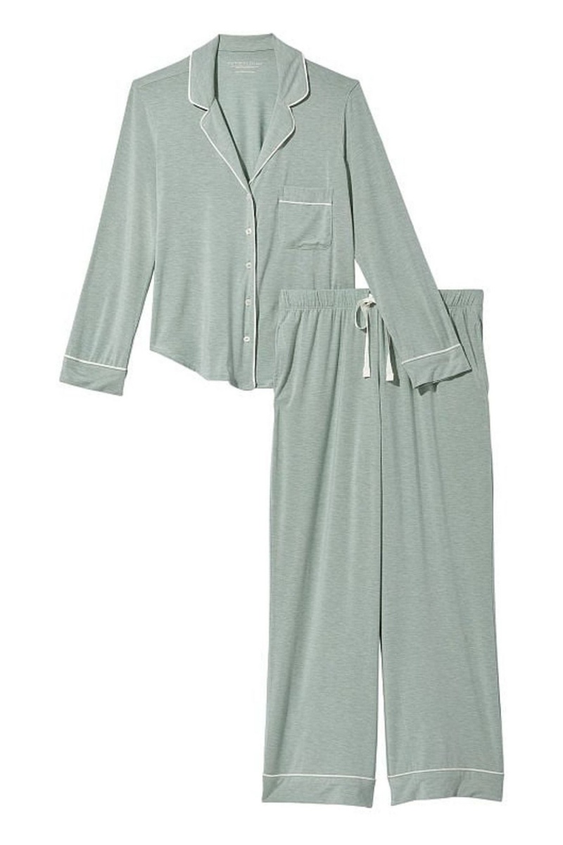 Charcoal Grey Victoria's Secret Modal Long Pyjamas | 9254LADQY