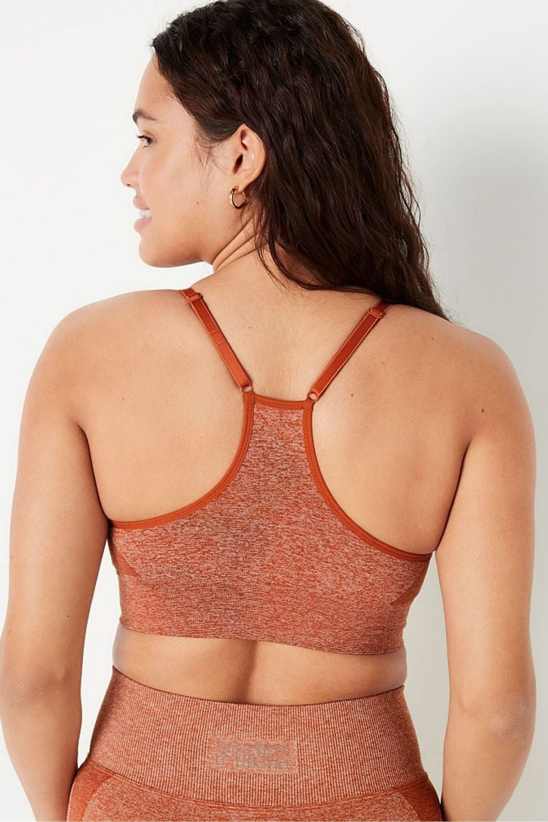 Cinnamon Spice Brown Victoria's Secret Seamless Seamless Racerback Lightly Lined Bra | 3148VFDOJ