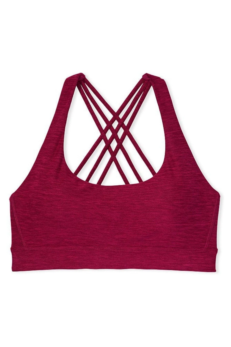 Claret Red Victoria's Secret Victorias Secret Strappy Low Impact Sports Bra | 3809ZXWKU