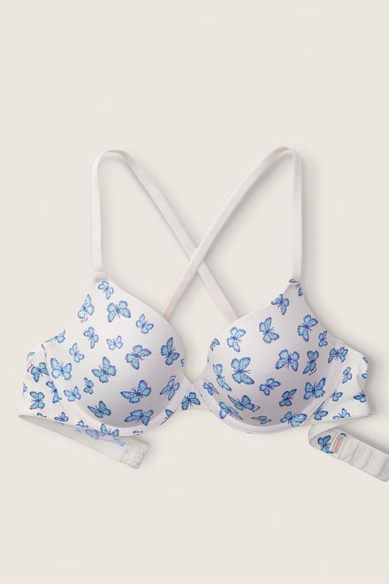 Coconut White Butterfly Victoria's Secret Smooth Lightly Lined T-Shirt Bra | 9470MCXWN