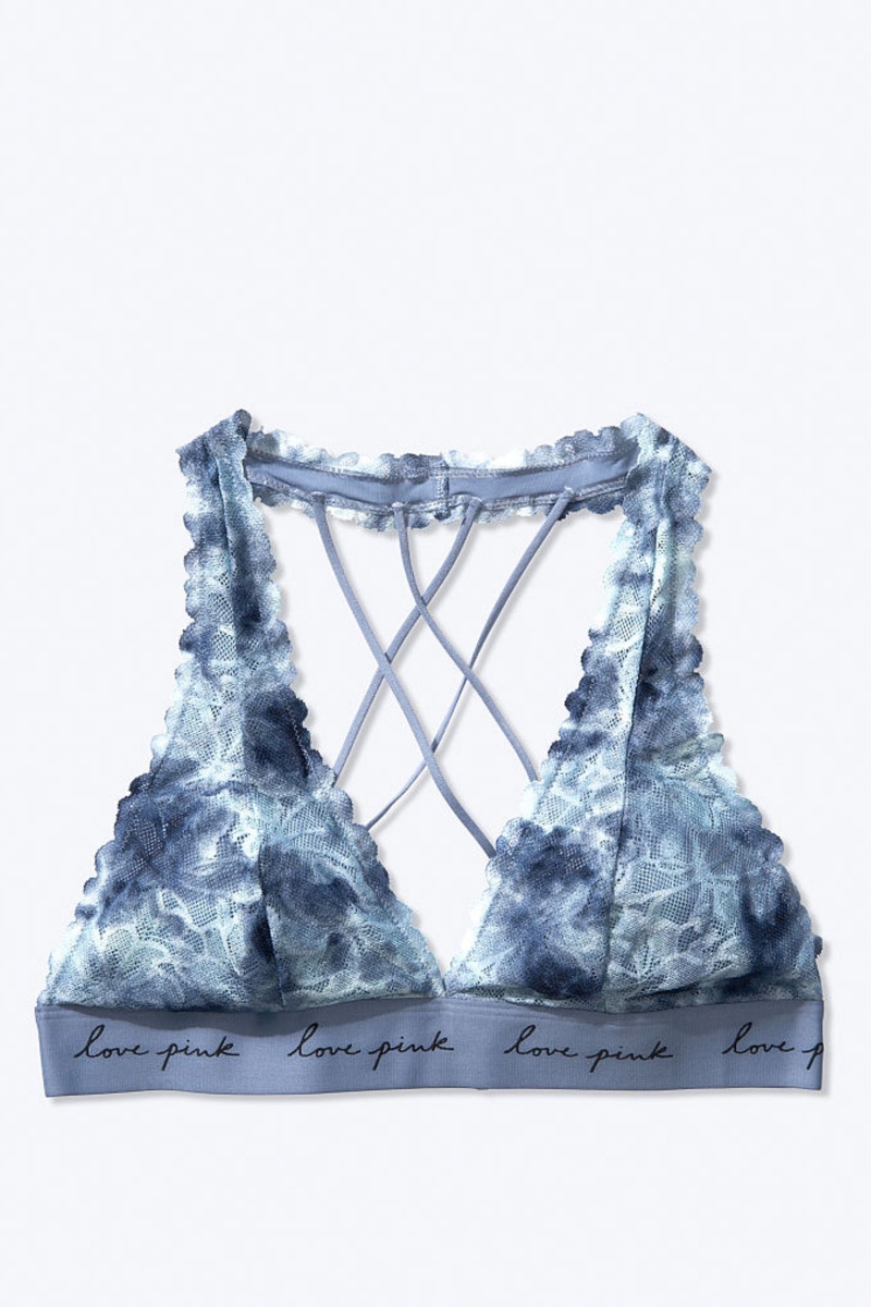 Coconut White Victoria's Secret Lace Strappy Back Halterneck Bralette | 8725NTRCF