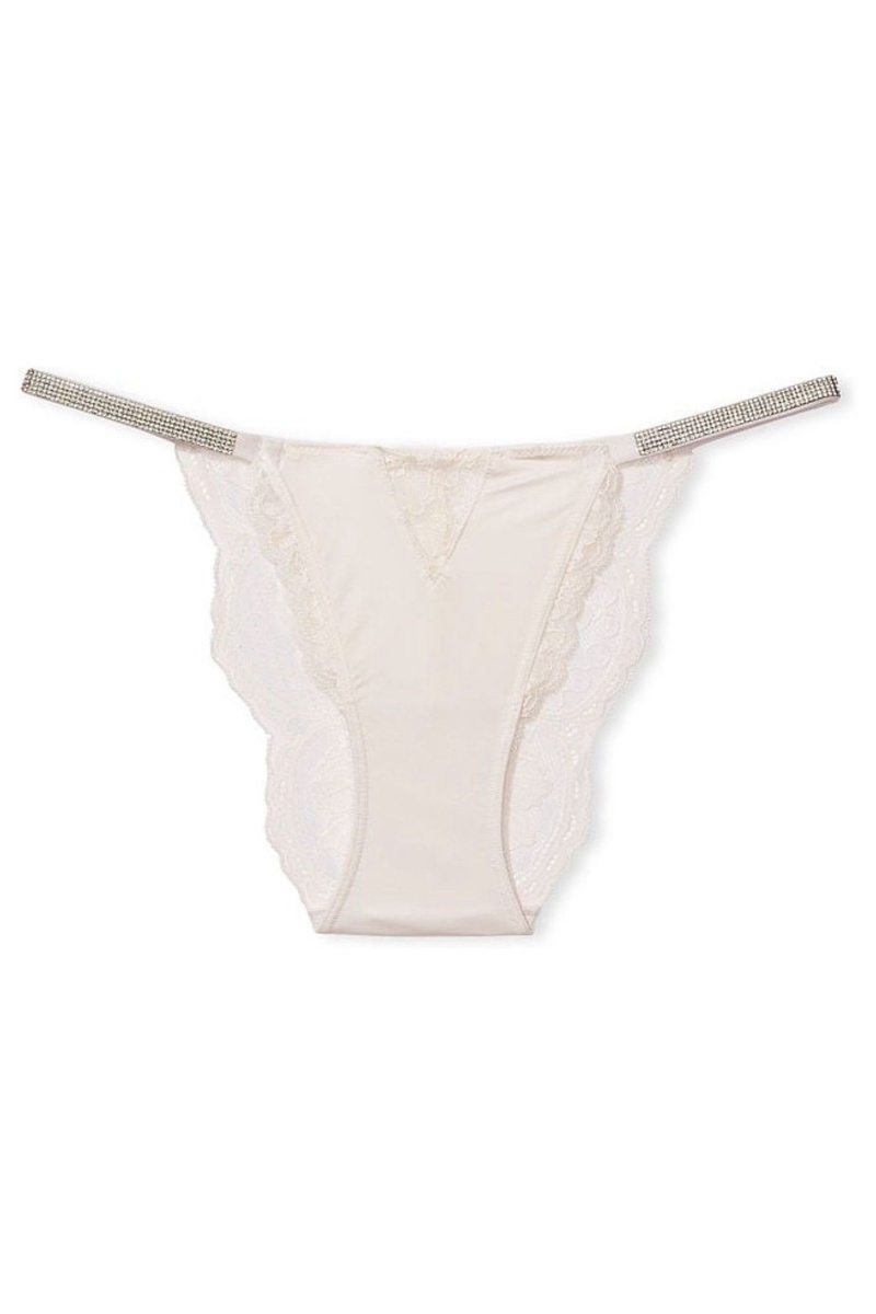 Coconut White Victoria's Secret Very Sexy Shine Strap Brazilian Knickers | 8297GNEIH