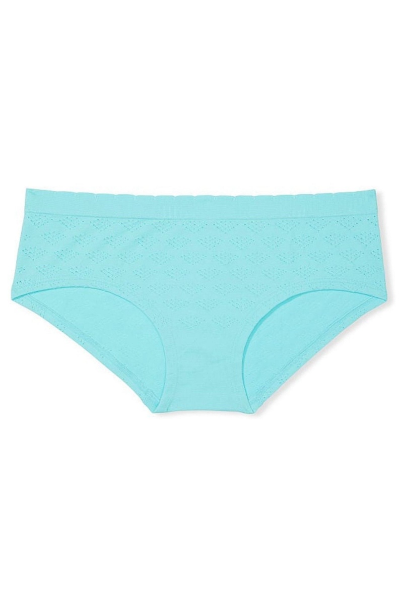 Cool Aqua Blue Victoria's Secret Seamless Hipster Knickers | 5149ZWFNV