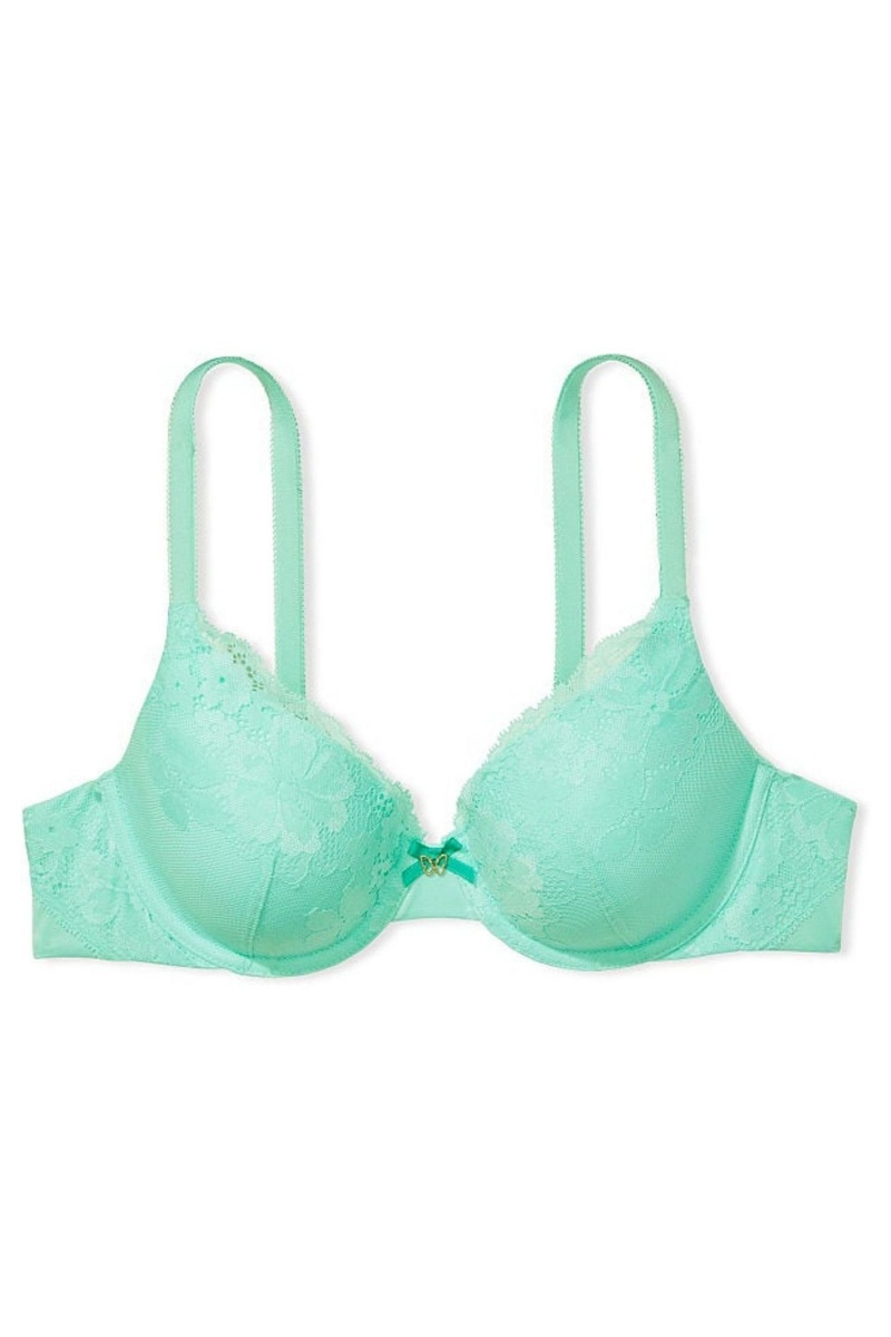 Creme De Mint Green Victoria's Secret Body by Victoria Lace Lightly Lined Full Cup Bra | 3782AFHRO