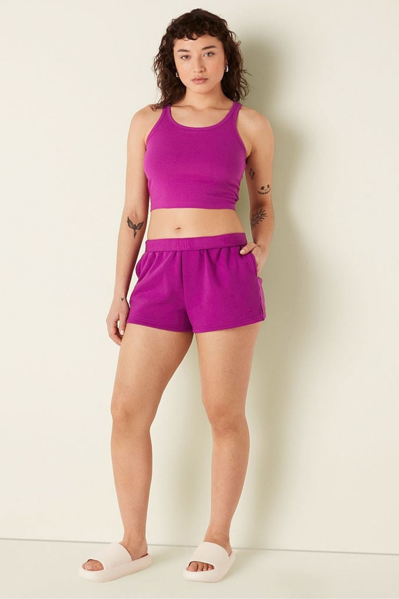 Dahlia Magenta Pink Victoria's Secret Mid Rise Fold Over Short | 6312EHYAW