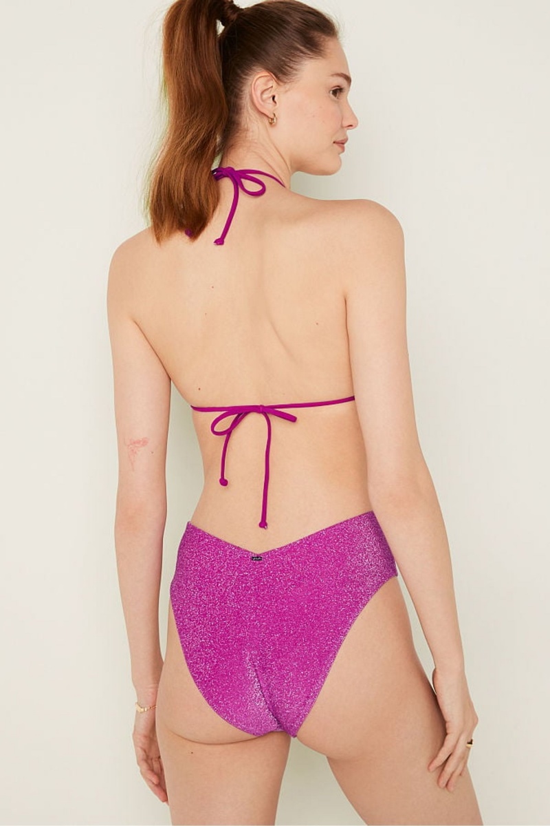 Dahlia Magenta Pink Victoria's Secret Shimmer Push Up Bikini Top | 8374ARWSK