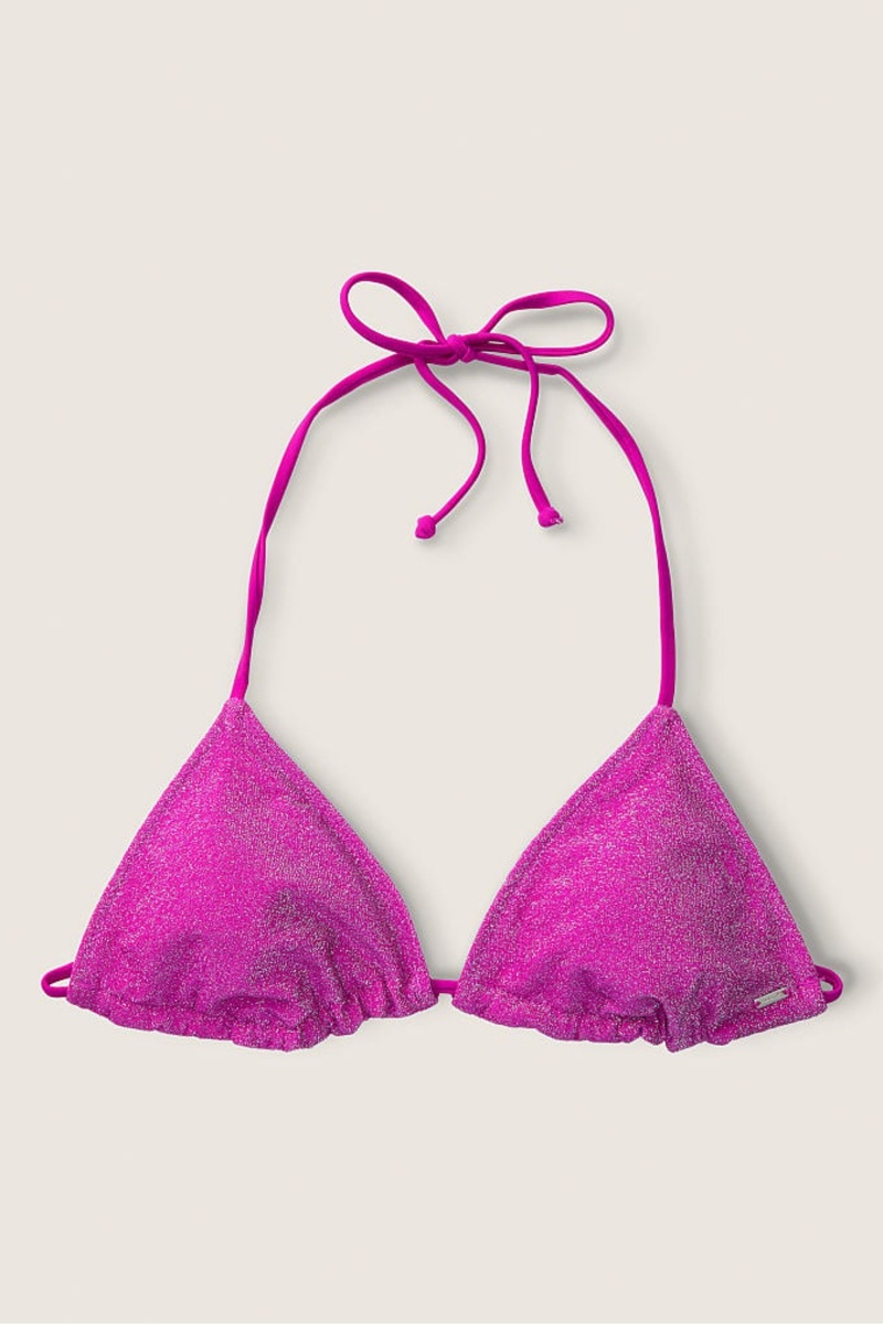 Dahlia Magenta Pink Victoria's Secret Shimmer Push Up Bikini Top | 8374ARWSK