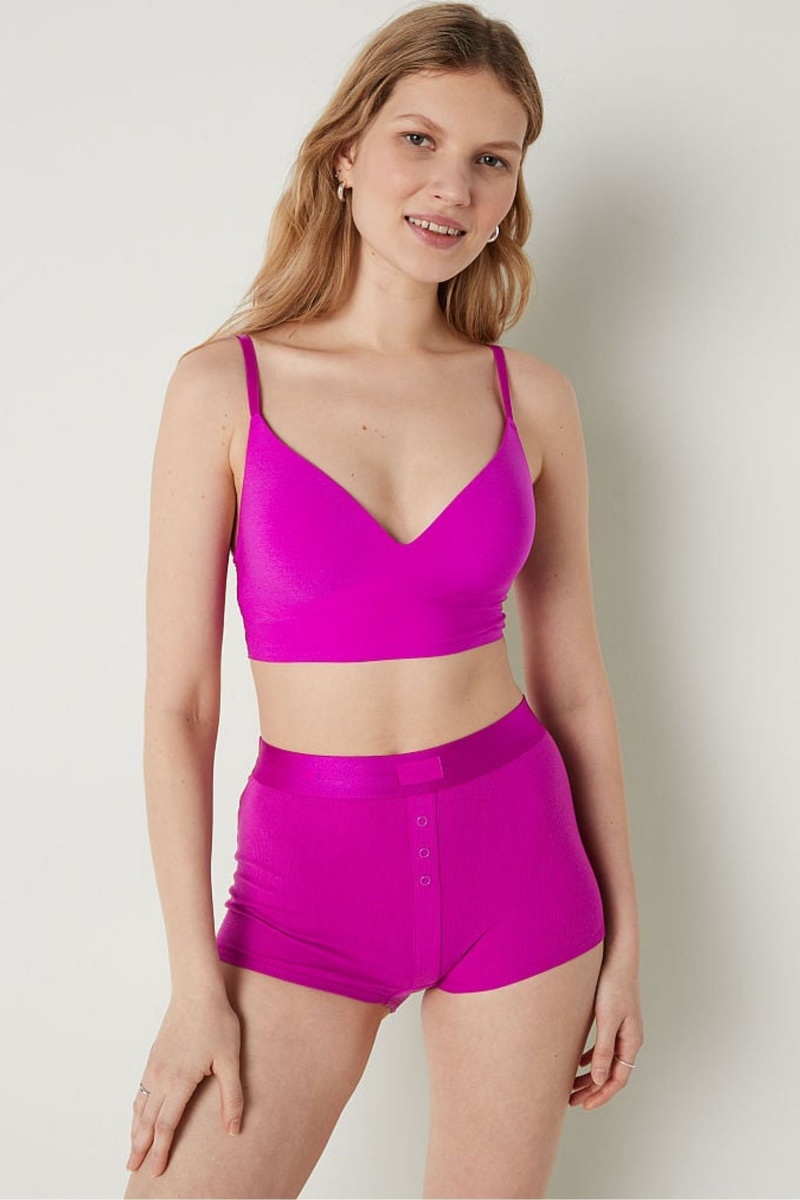 Dahlia Magenta Pink Victoria's Secret Smooth Non Wired Push Up Bralette | 2051QDOJF