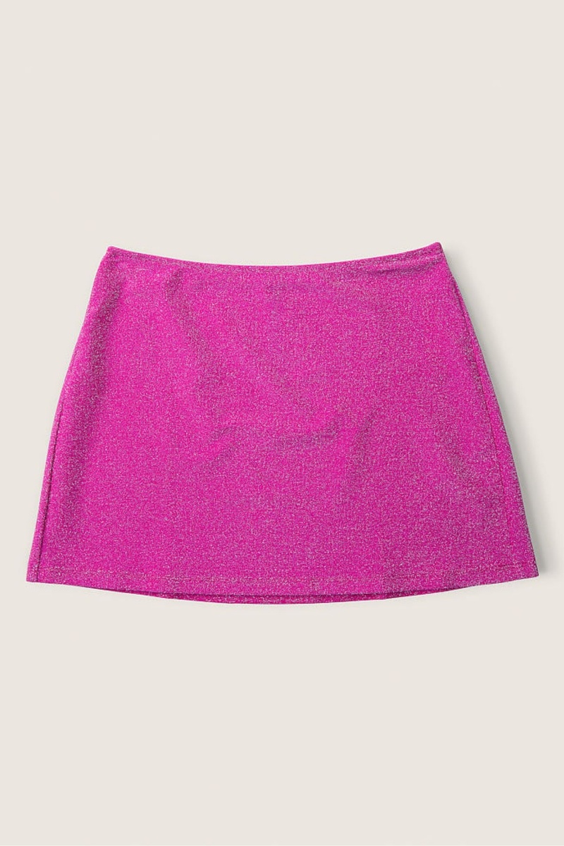 Dahlia Magenta Victoria's Secret Shimmer High Waist Mini Swim Skirt | 3716XQLIK