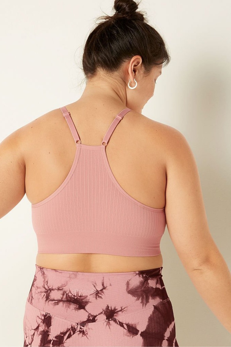 Damsel Pink Victoria's Secret Seamless Lightly Lined Low Impact Sports Bra | 0684XWPVU