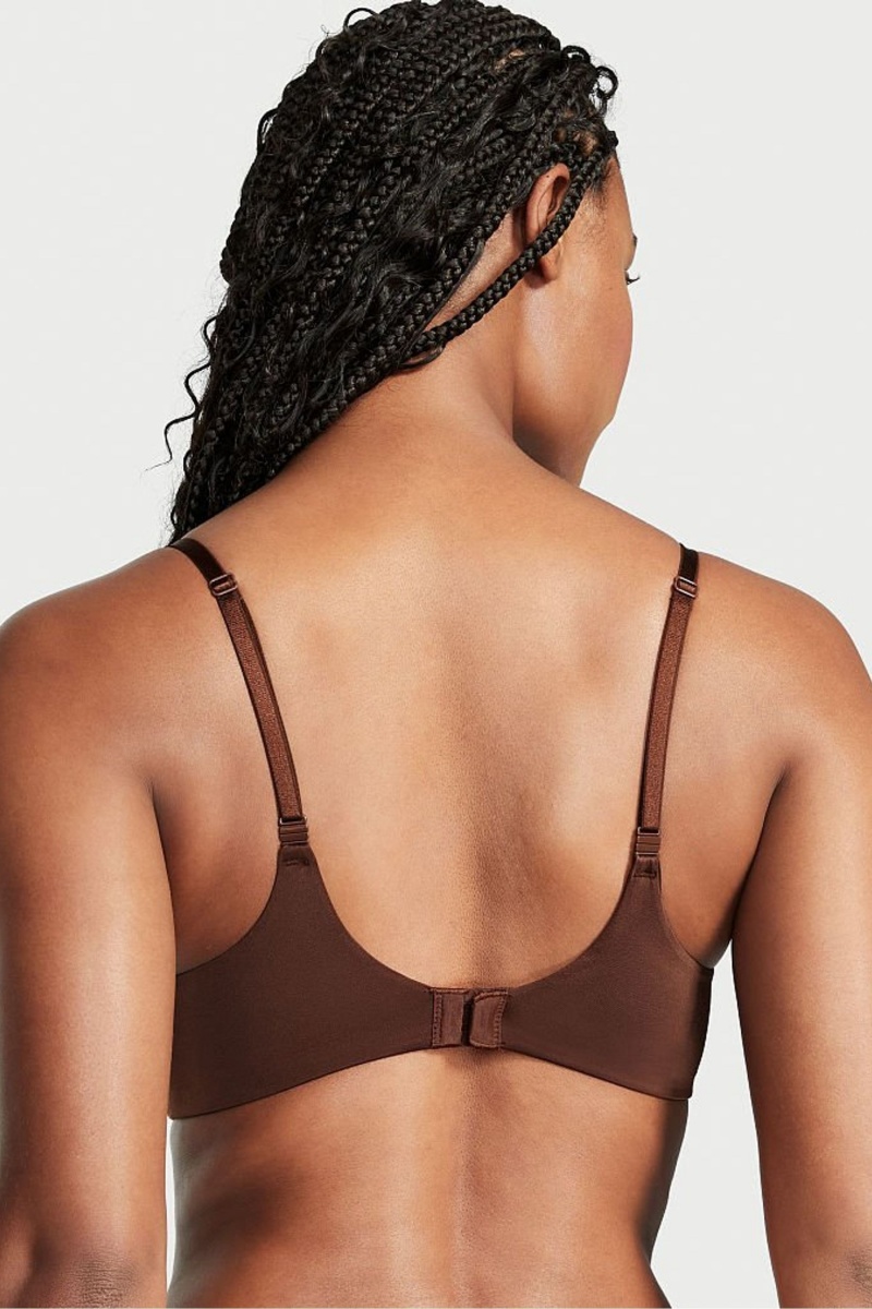 Dark Brown Victoria's Secret Very Sexy Smooth Non Wired Push Up Bra | 0321JWNQA