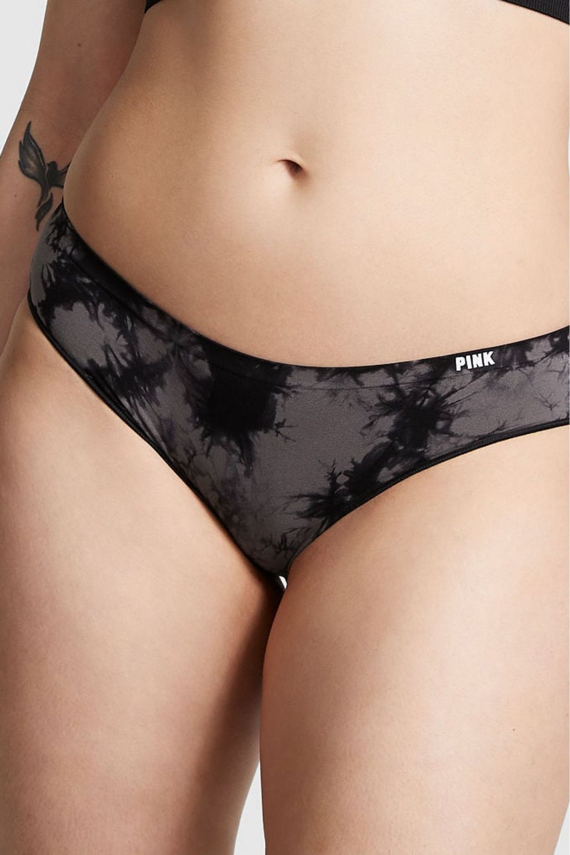 Dark Charcoal Tie Dye Victoria's Secret Seamless Bikini Knickers | 0125TXECH