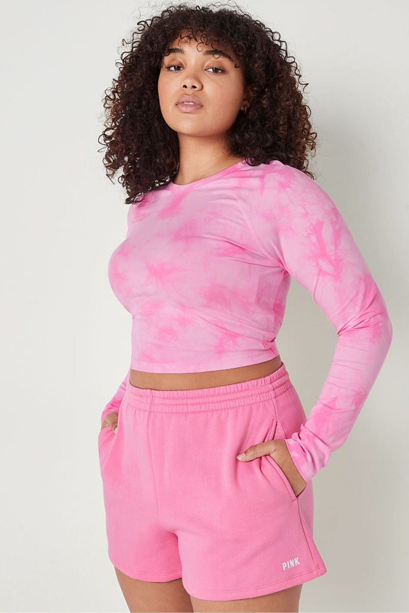 Dreamy Pink Sans Logo Victoria's Secret Fleece Short | 1927ZGOIU