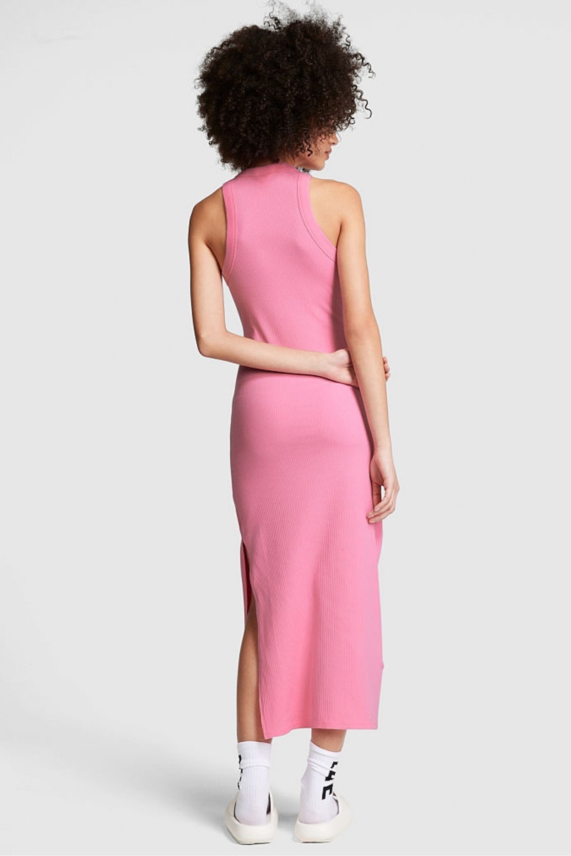 Dreamy Pink Victoria's Secret Ribbed Midi Dress | 7684MEDHB