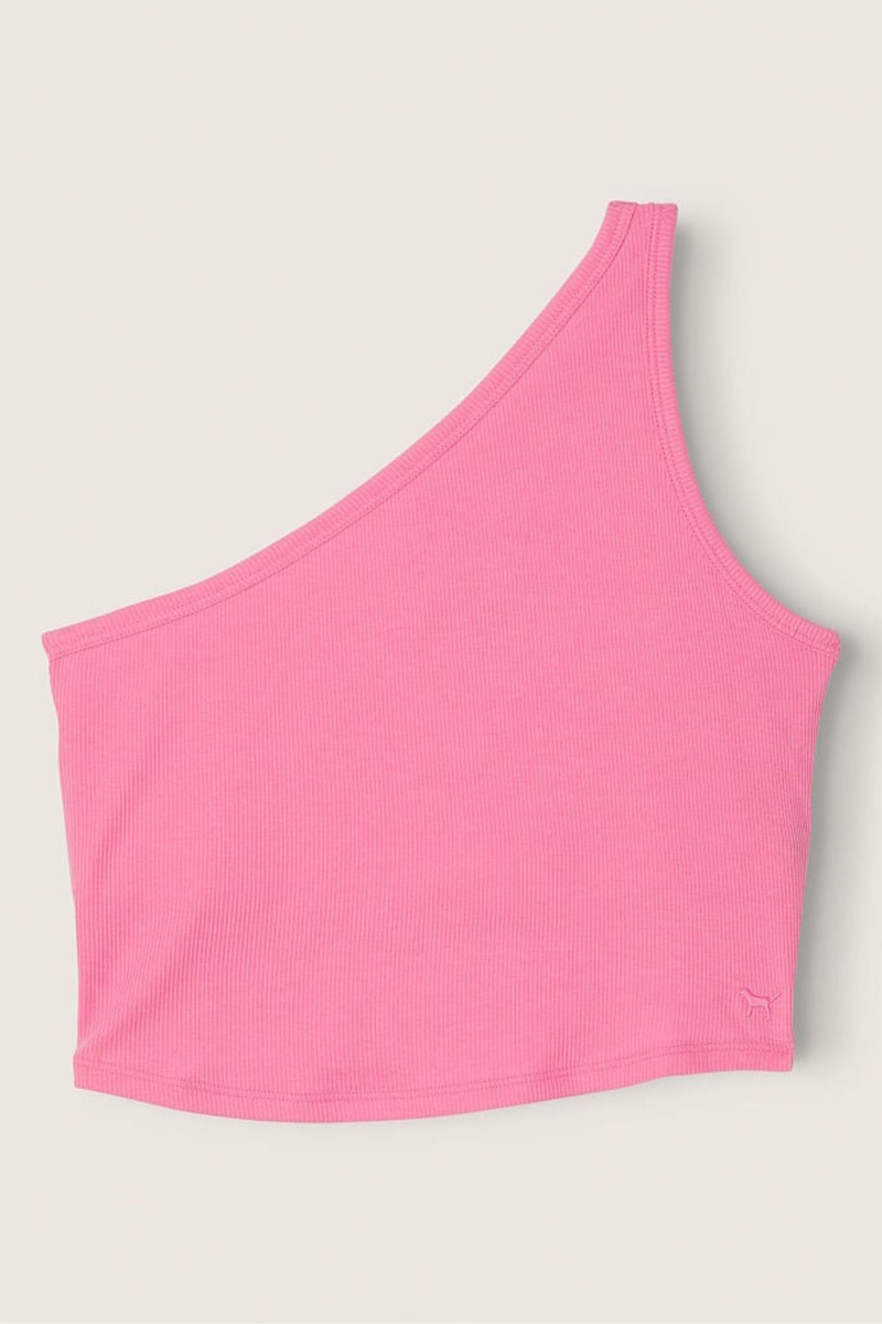 Dreamy Pink Victoria's Secret Shrunken One Shoulder Shelf Tank | 9034CNQEP