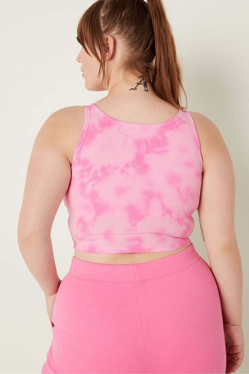 Dreamy Tie Dye Pink Victoria's Secret Crop Tank Top | 7849PLCKQ