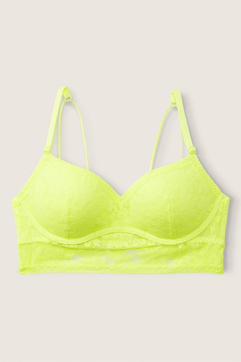 Electro Yellow Victoria's Secret Wear Everywhere Lace Wired Push Up Bralette | 1042LTQAY