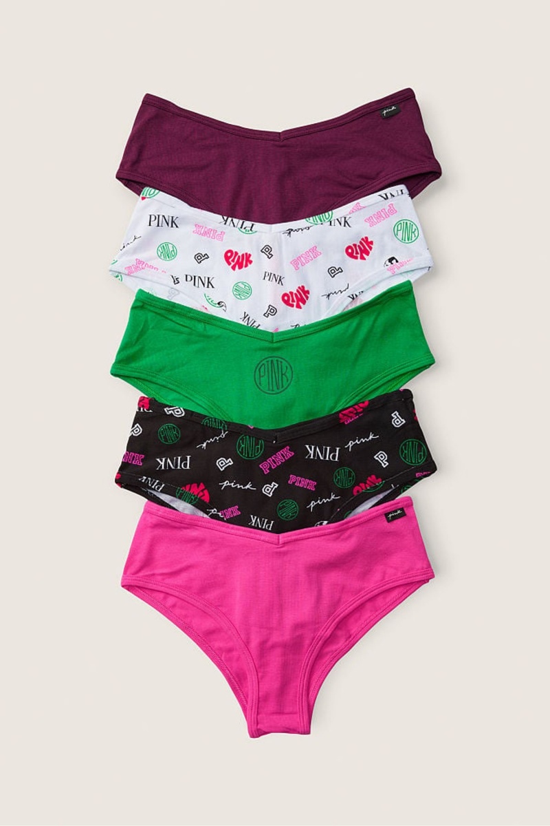 Fashion Pink Victoria\'s Secret Stretch Cotton Cotton Cheeky Knickers 5 Pack | 2349KGWFM