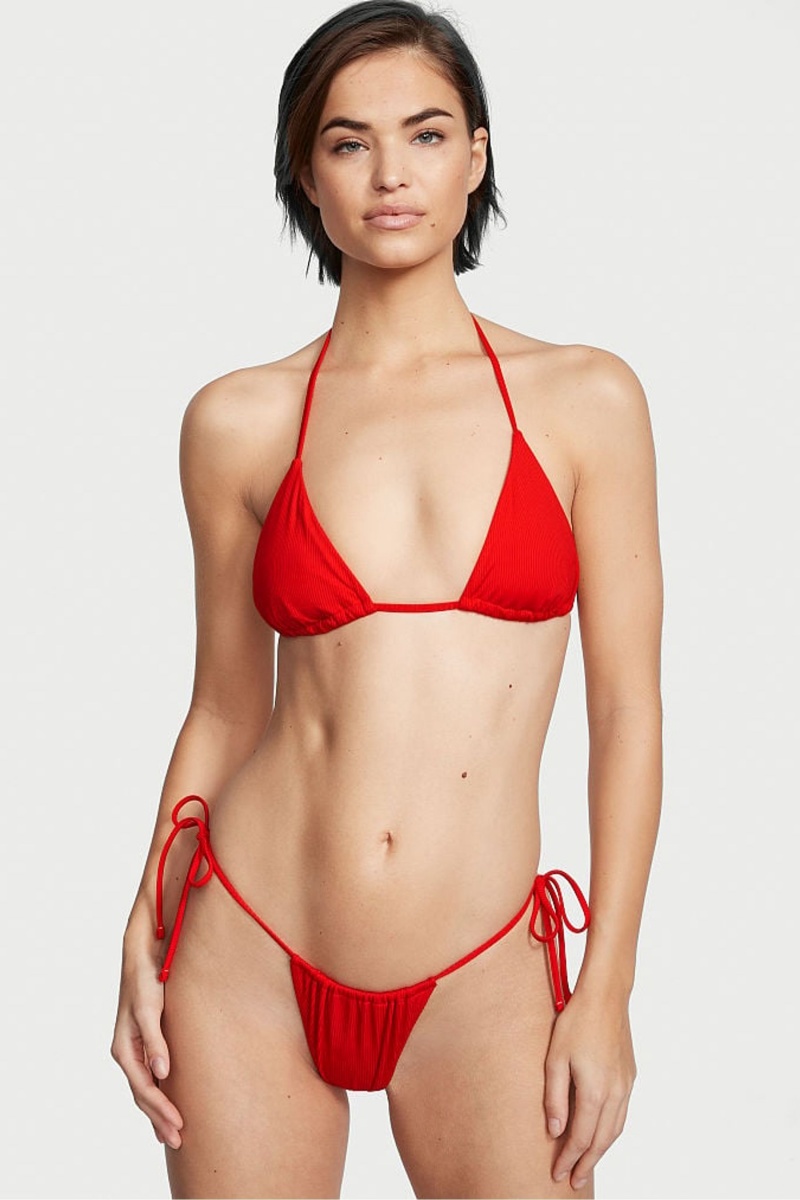 Flame Rib Red Victoria\'s Secret Bikini Bottom | 5271CIBPE