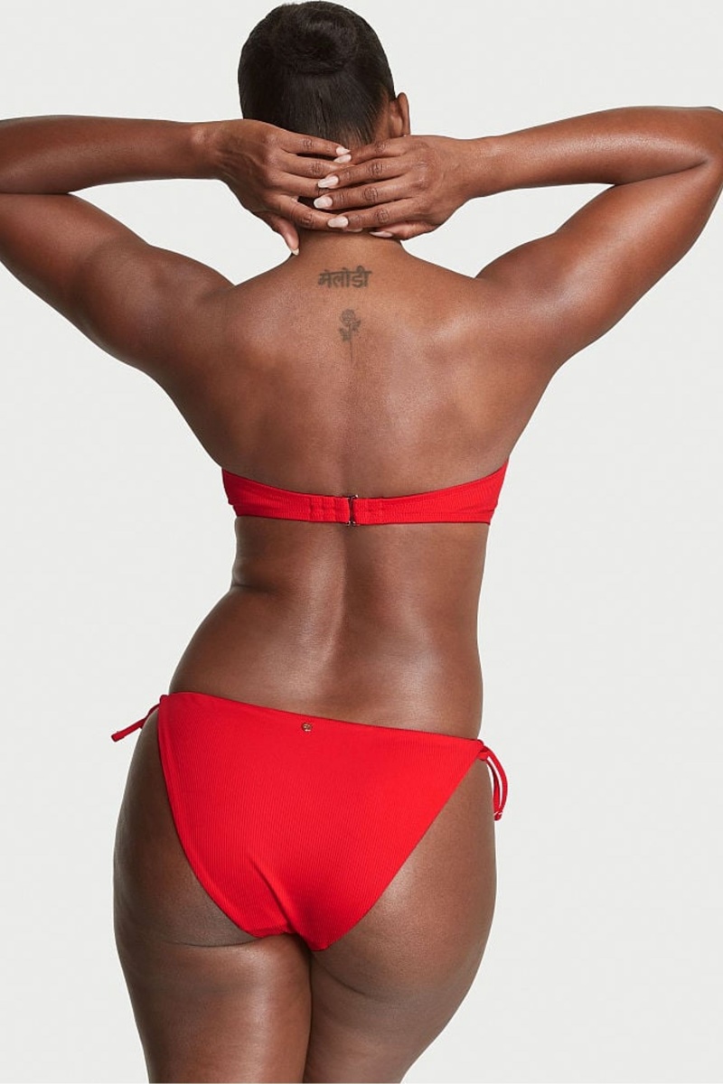 Flame Rib Red Victoria's Secret Swim Bikini Top | 2703FIPDE