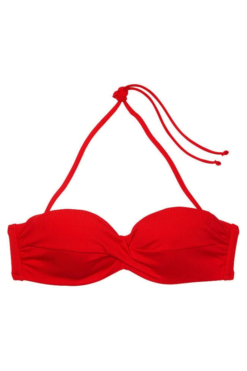 Flame Rib Red Victoria's Secret Swim Bikini Top | 2703FIPDE